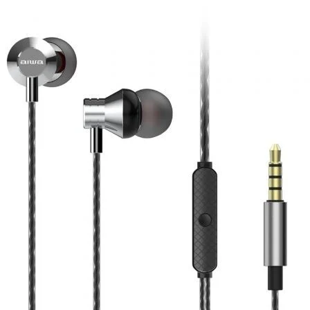 Aiwa ESTM-50SL Auriculares In-Ear con Micrófono, Color Plata Aiwa ESTM-50SL Auriculares In-Ear con Micrófono, Color Plata